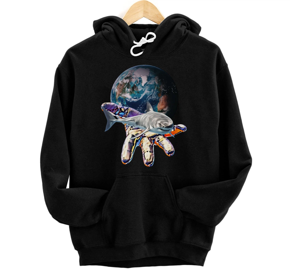 Great White Shark Motif colorful Sharks Predator Shark Pullover Hoodie