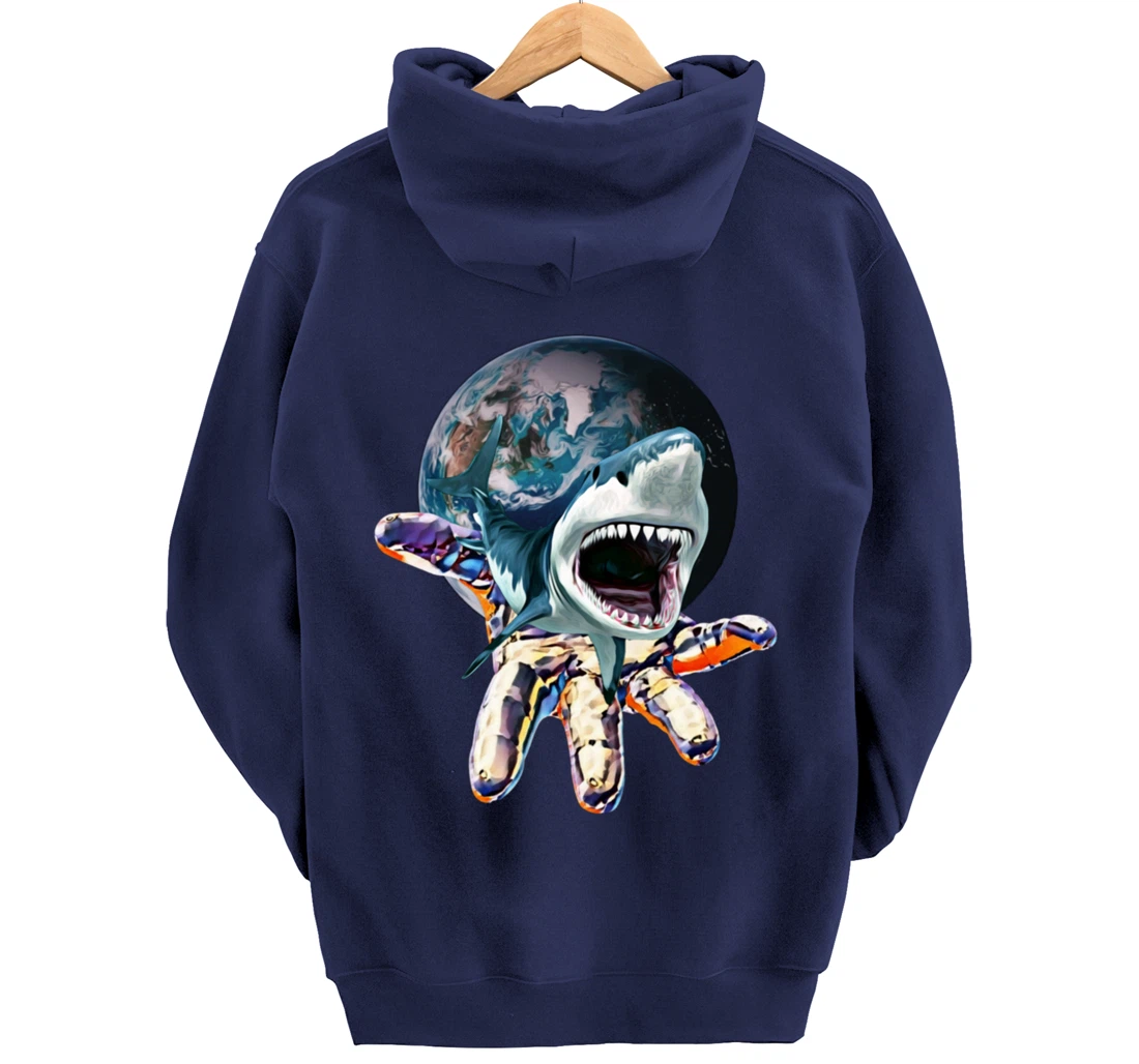 Great White Shark colorful Sharks Predator Shark Pullover Hoodie