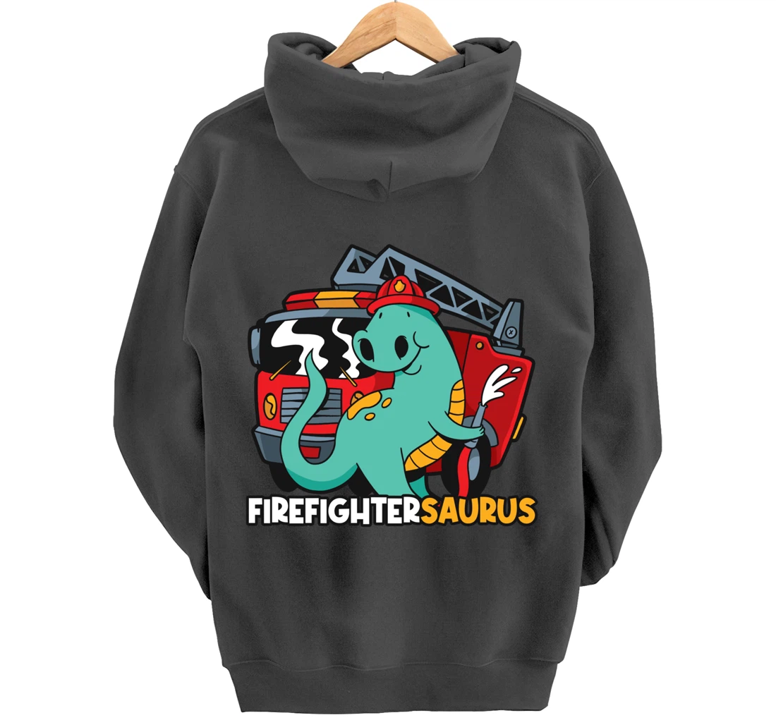 Firefightersaurus Dinosaur Firefighter Pullover Hoodie