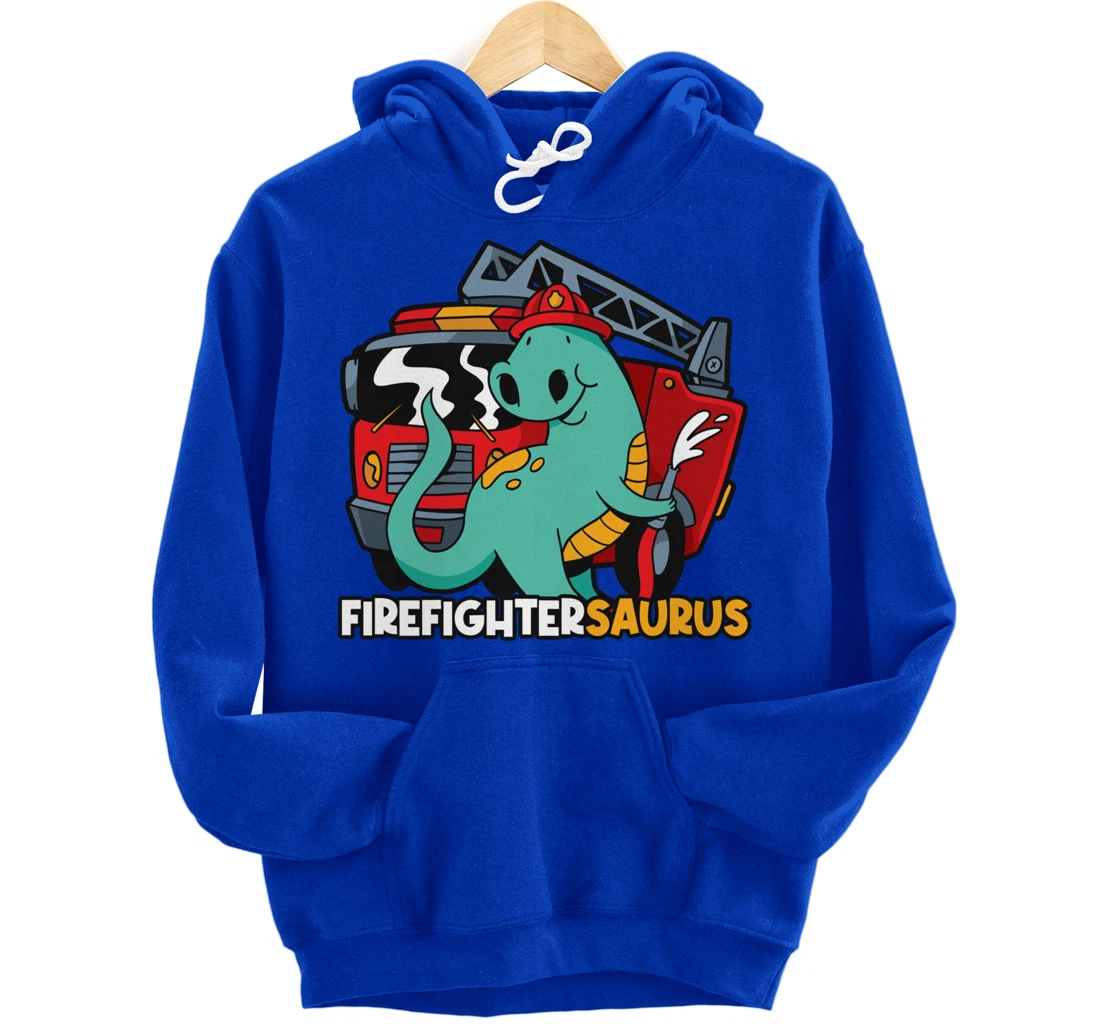 Firefightersaurus Dinosaur Firefighter Pullover Hoodie