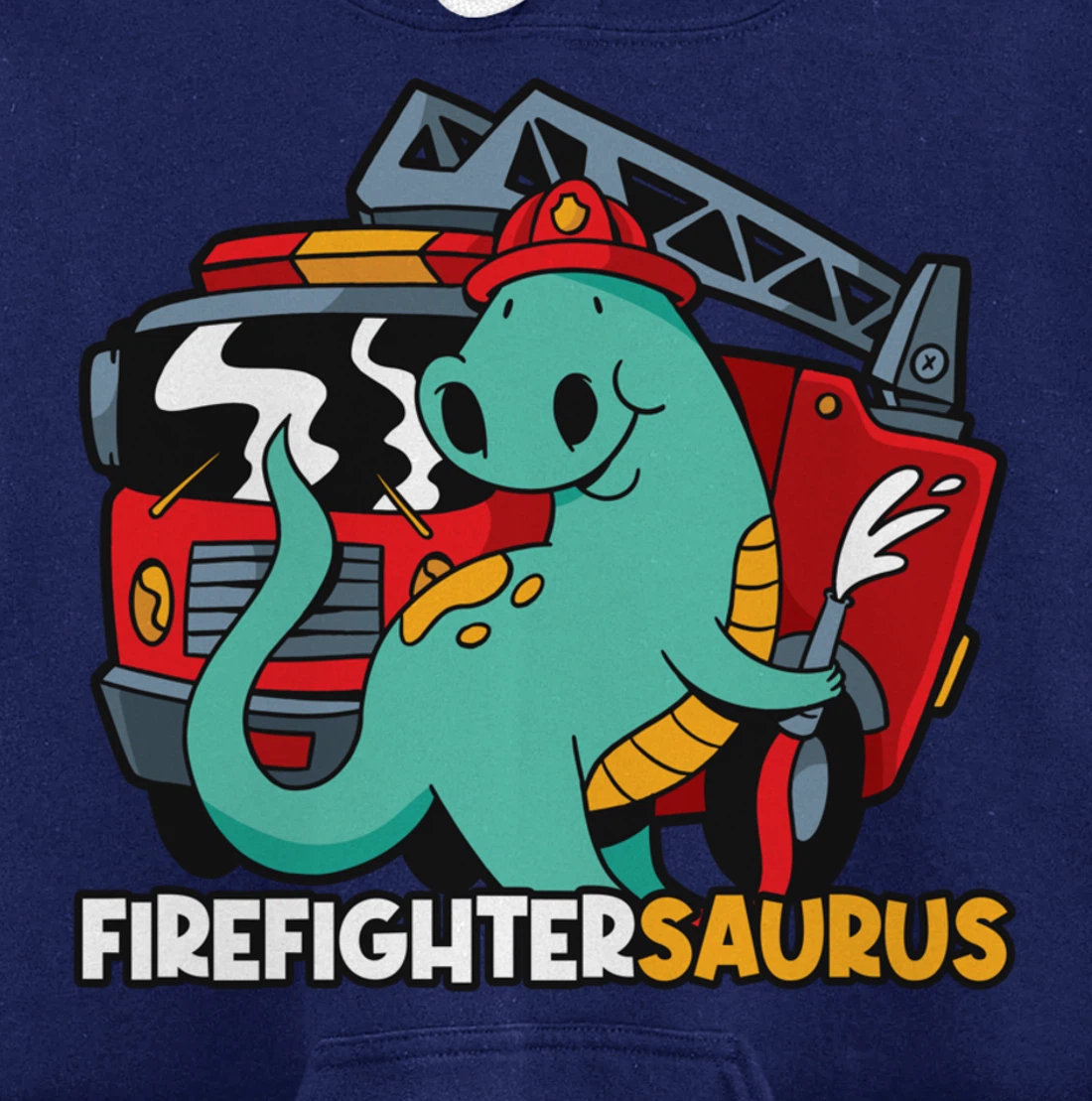 Firefightersaurus Dinosaur Firefighter Pullover Hoodie