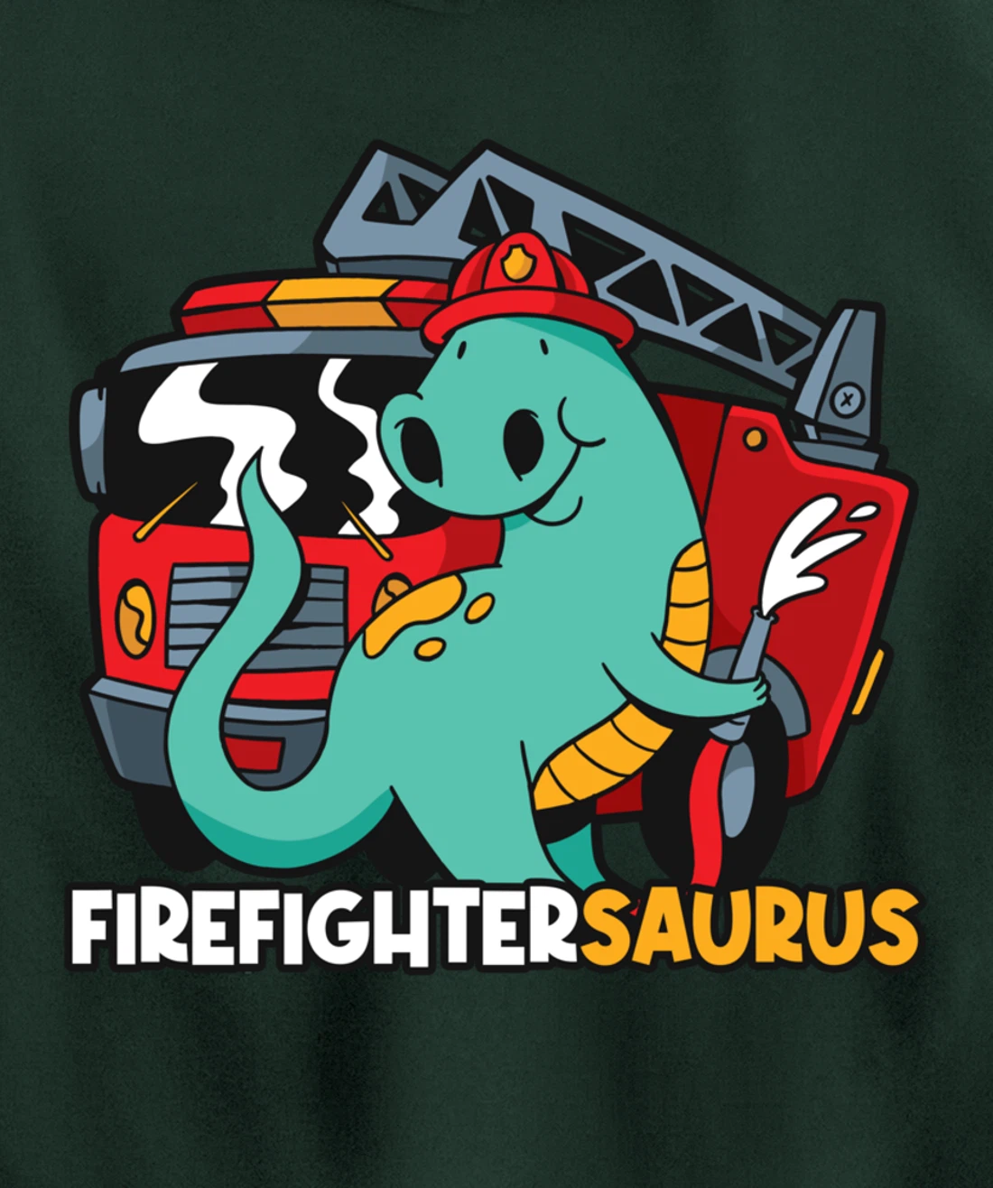 Firefightersaurus Dinosaur Firefighter Pullover Hoodie