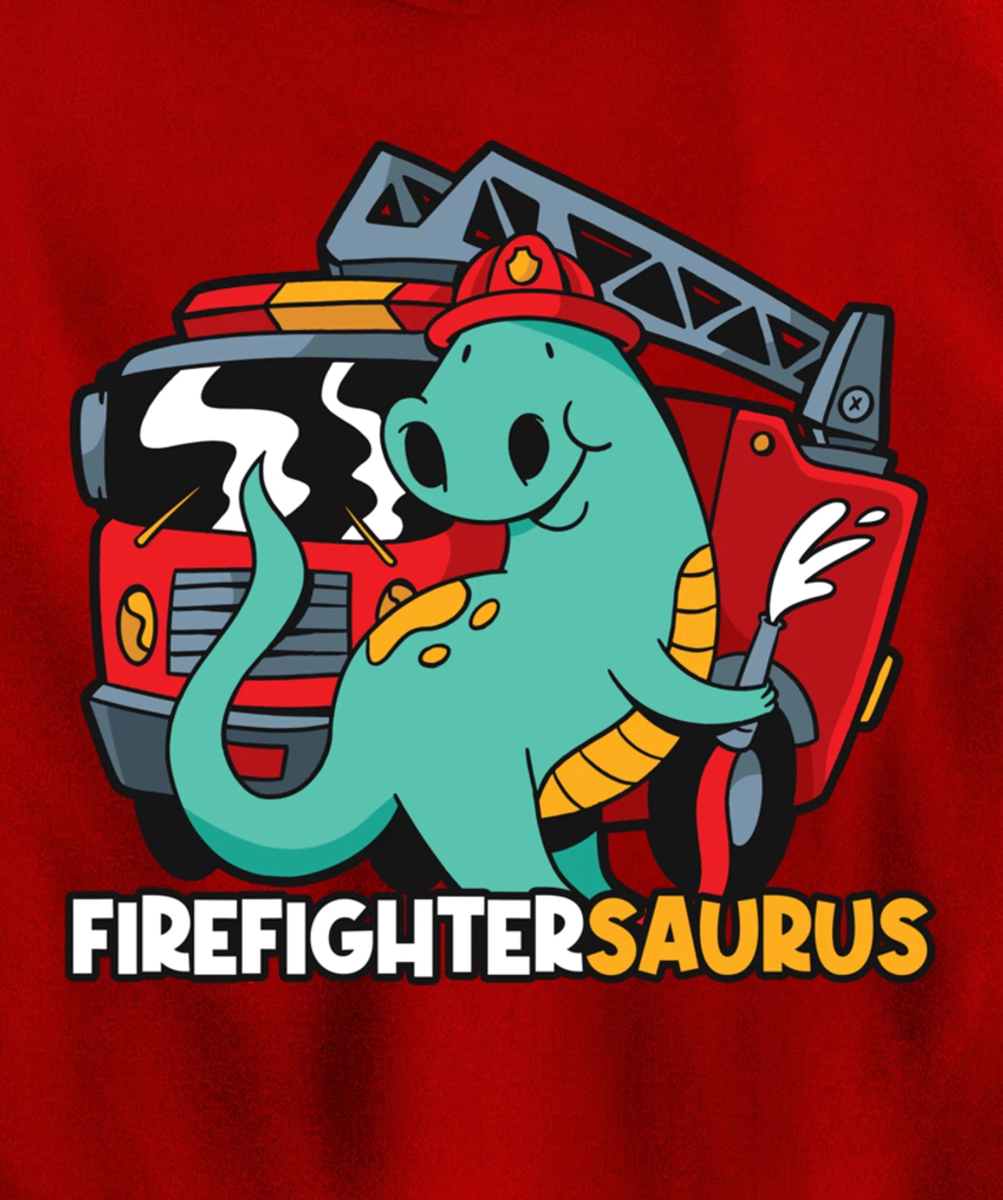 Firefightersaurus Dinosaur Firefighter Pullover Hoodie