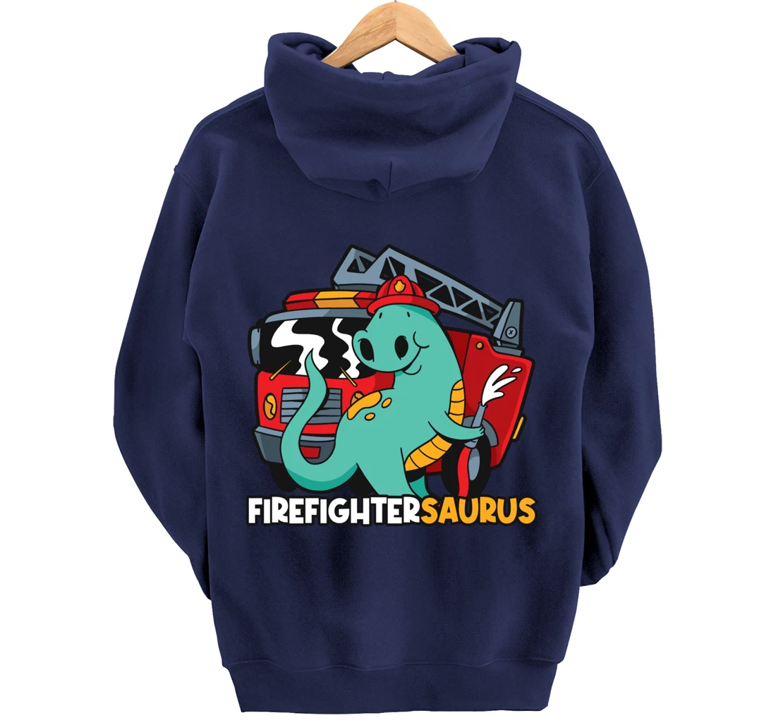 Firefightersaurus Dinosaur Firefighter Pullover Hoodie