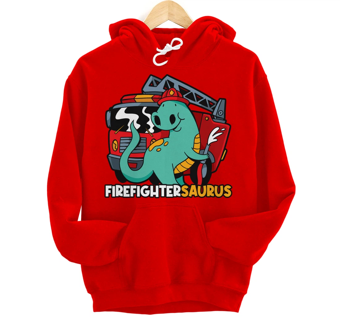Firefightersaurus Dinosaur Firefighter Pullover Hoodie