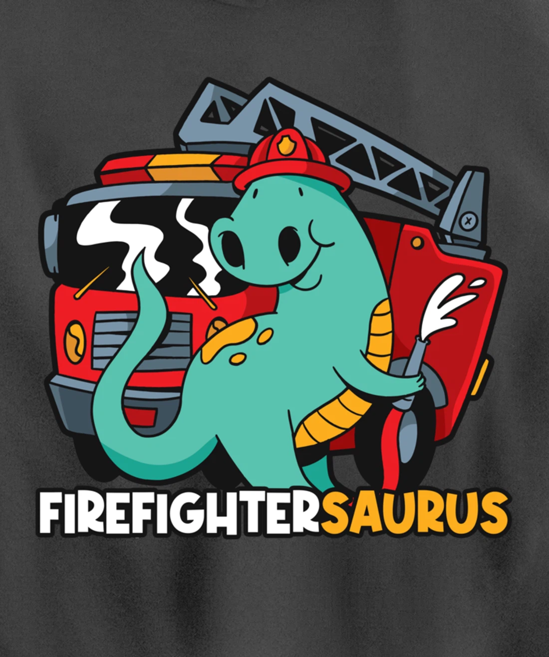 Firefightersaurus Dinosaur Firefighter Pullover Hoodie