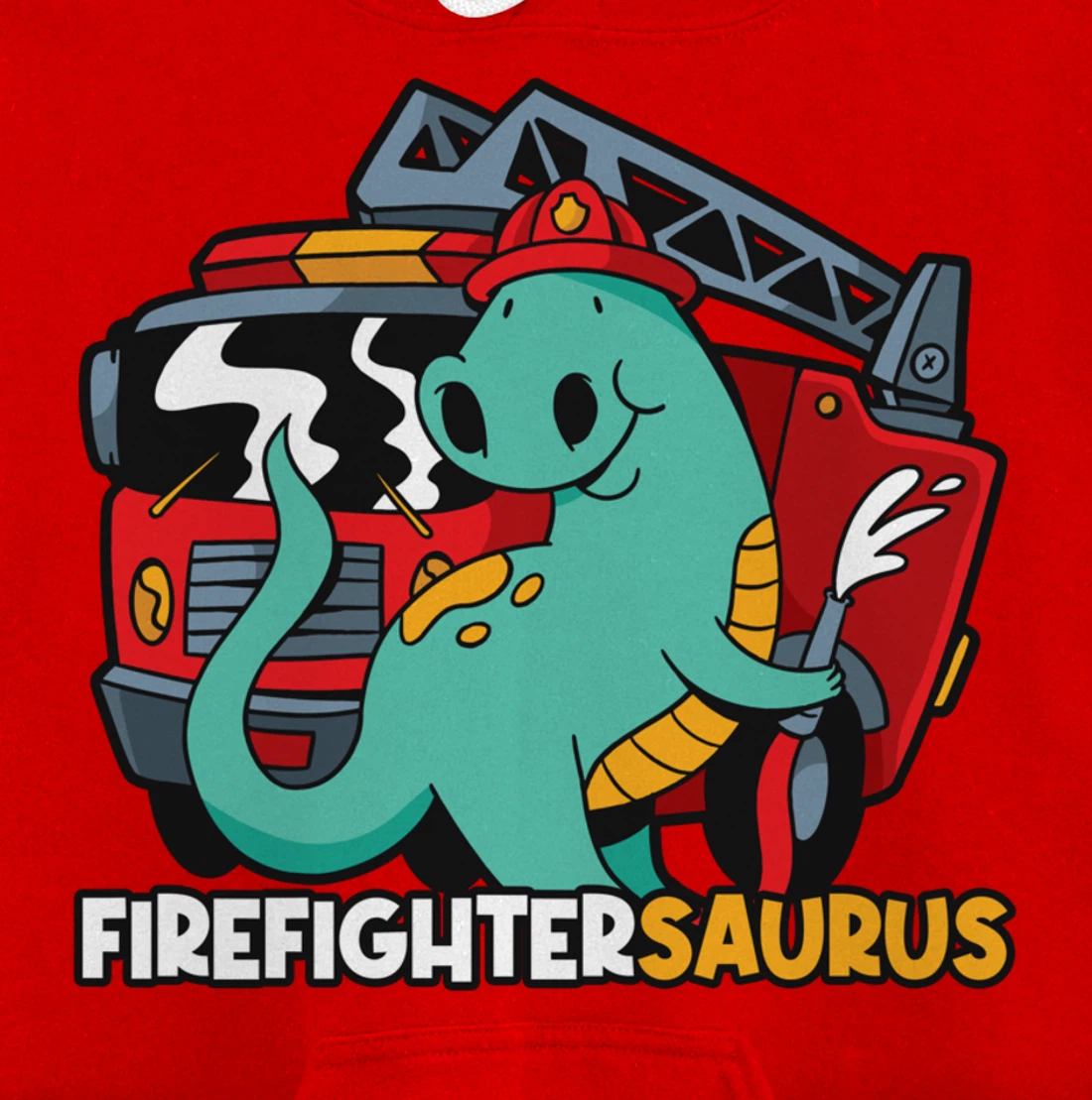 Firefightersaurus Dinosaur Firefighter Pullover Hoodie
