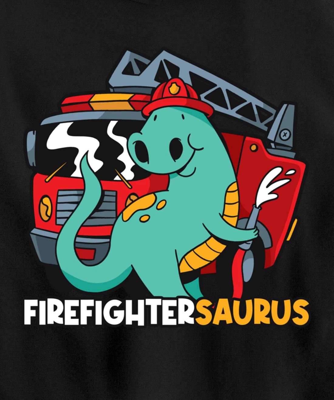 Firefightersaurus Dinosaur Firefighter Pullover Hoodie