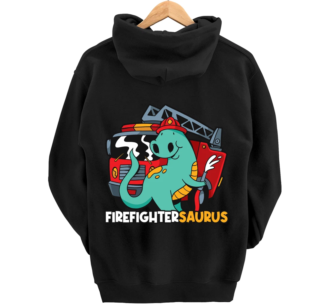 Firefightersaurus Dinosaur Firefighter Pullover Hoodie
