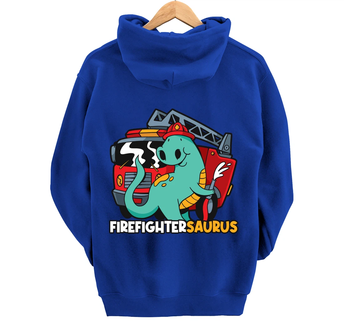Firefightersaurus Dinosaur Firefighter Pullover Hoodie