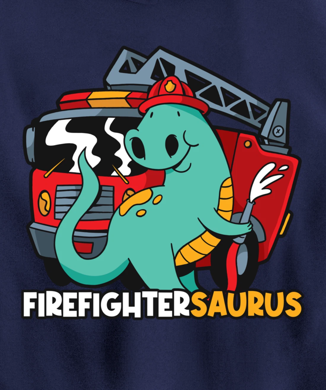 Firefightersaurus Dinosaur Firefighter Pullover Hoodie