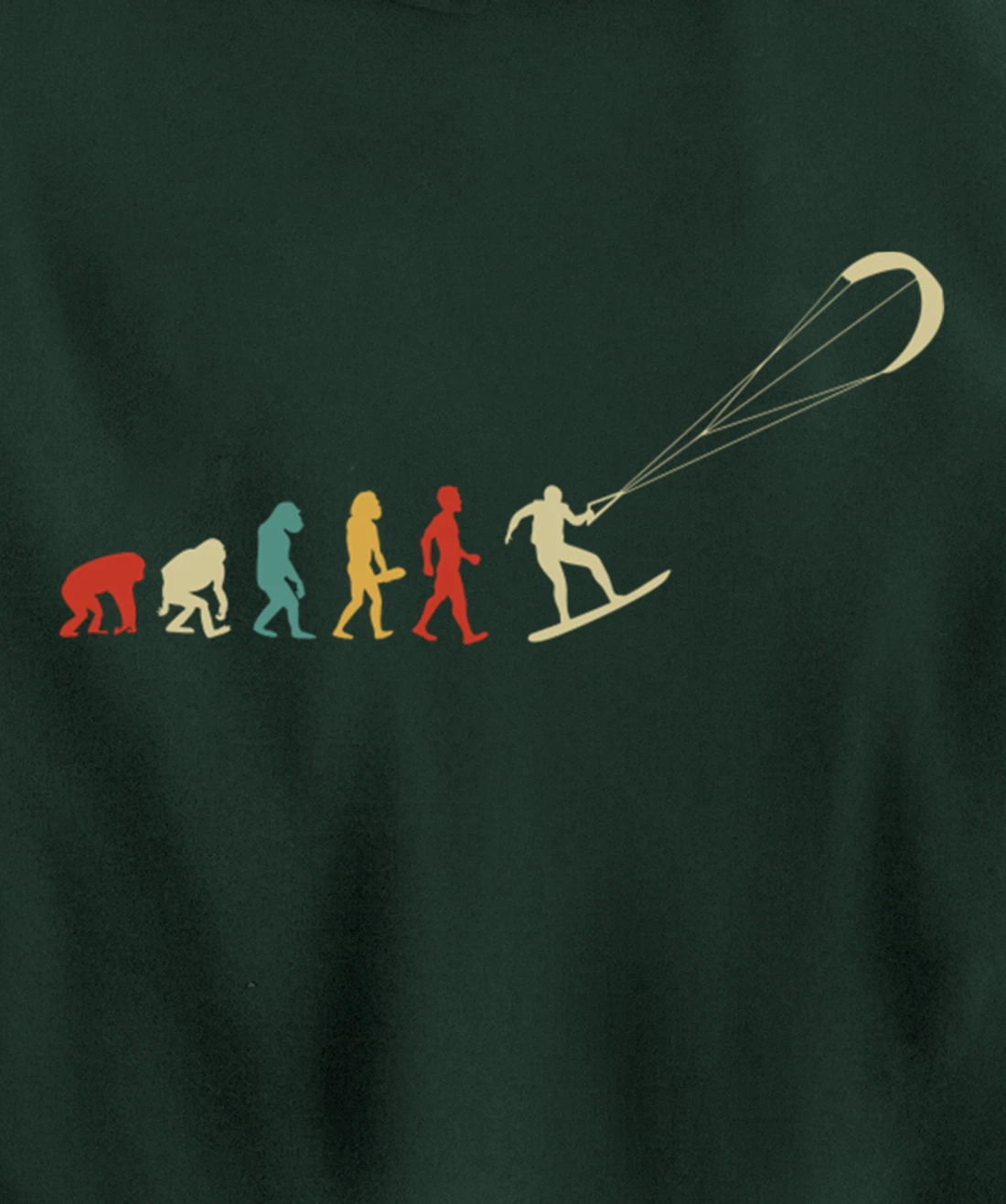 Funny Kitesurf Kite Surfing Evolution Kite Boarding Colorful Pullover Hoodie