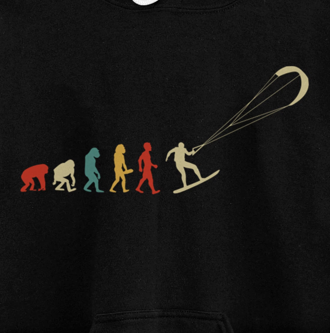 Funny Kitesurf Kite Surfing Evolution Kite Boarding Colorful Pullover Hoodie