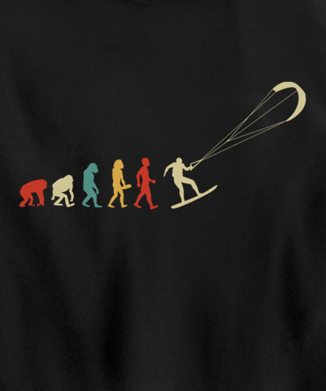 Funny Kitesurf Kite Surfing Evolution Kite Boarding Colorful Pullover Hoodie