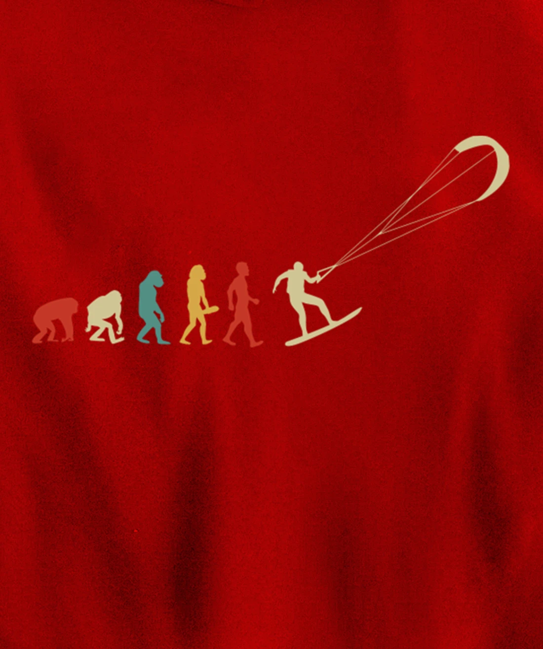 Funny Kitesurf Kite Surfing Evolution Kite Boarding Colorful Pullover Hoodie