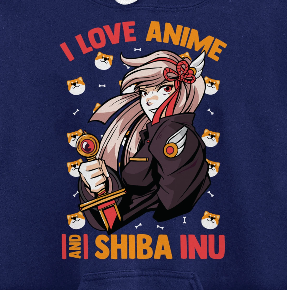 I Love Anime And Shiba Inu - Cute Kawaii - Otaku Girl Pullover Hoodie