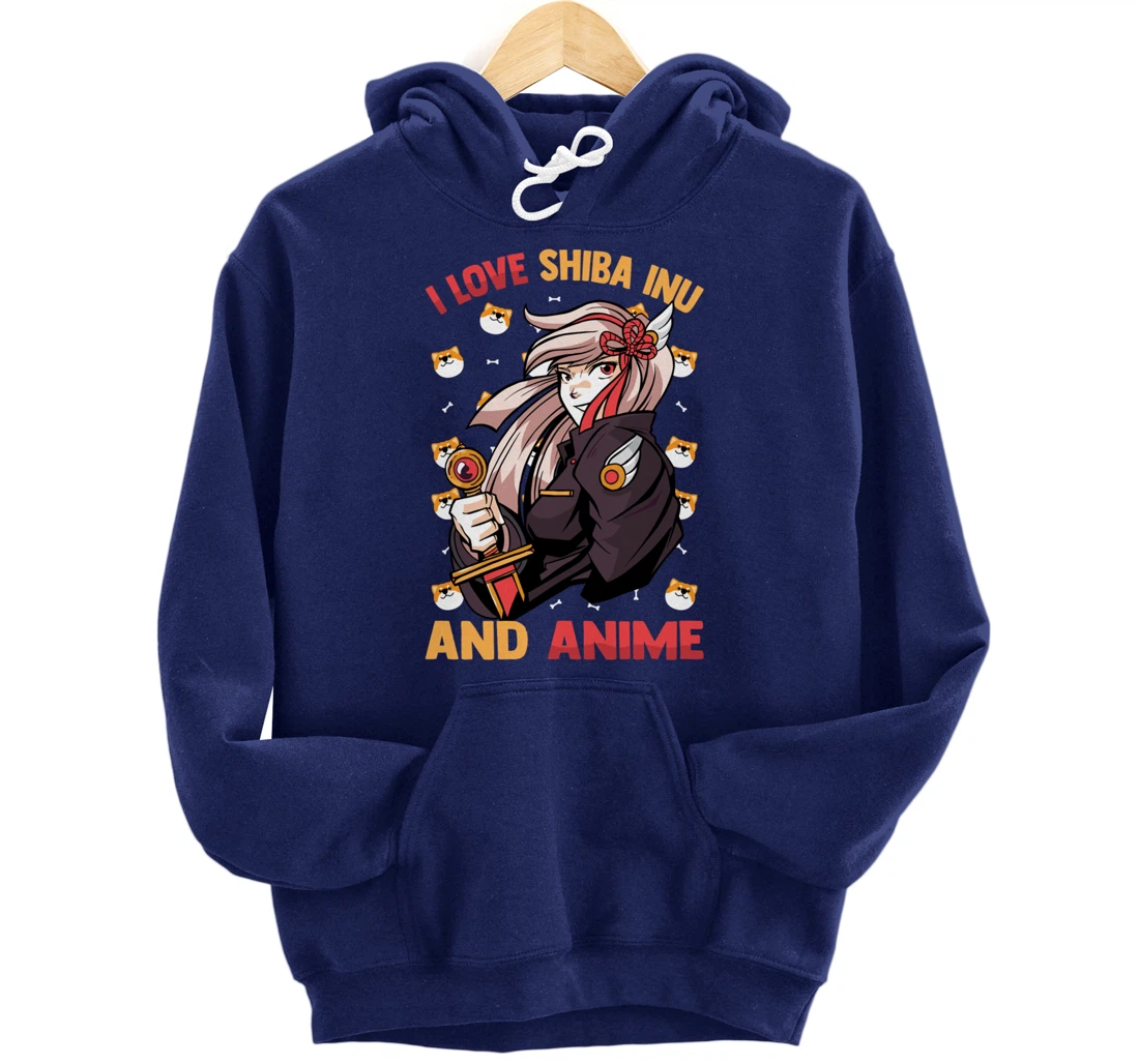 I Love Shiba Inu And Anime - Kawaii Cute - Otaku Girl Pullover Hoodie