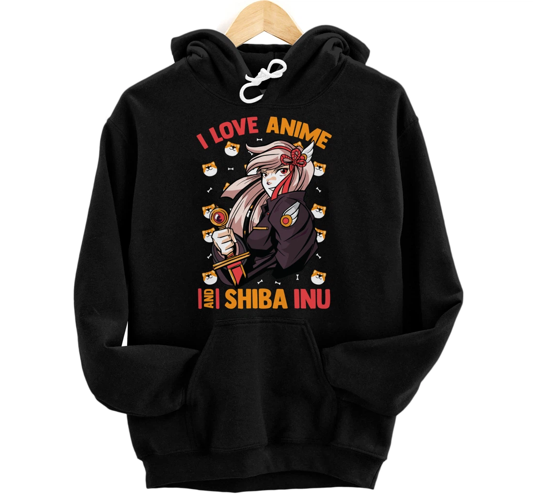 I Love Anime And Shiba Inu - Cute Kawaii - Otaku Girl Pullover Hoodie