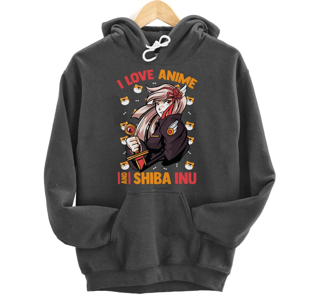 I Love Anime And Shiba Inu - Cute Kawaii - Otaku Girl Pullover Hoodie