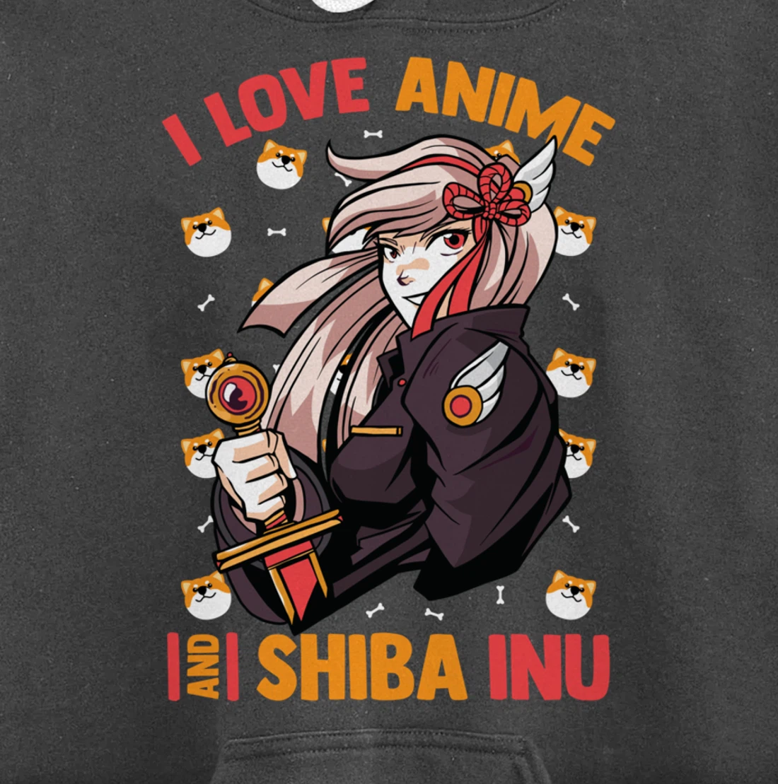 I Love Anime And Shiba Inu - Cute Kawaii - Otaku Girl Pullover Hoodie