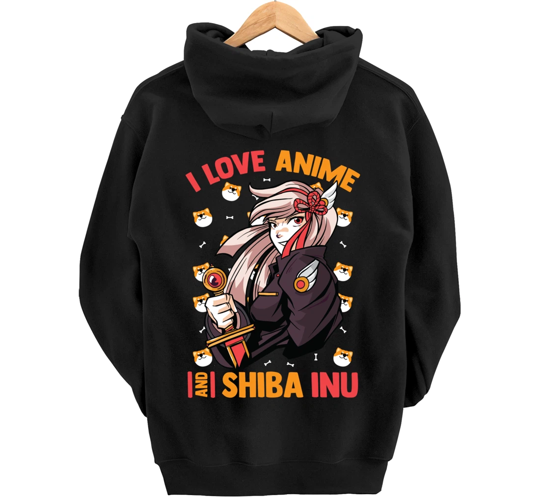 I Love Anime And Shiba Inu - Cute Kawaii - Otaku Girl Pullover Hoodie