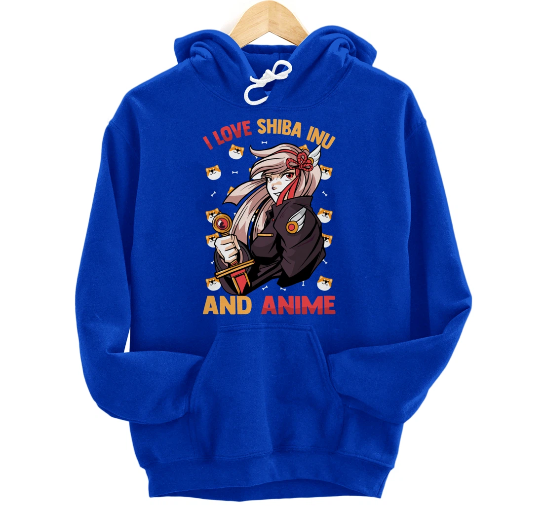 I Love Shiba Inu And Anime - Kawaii Cute - Otaku Girl Pullover Hoodie