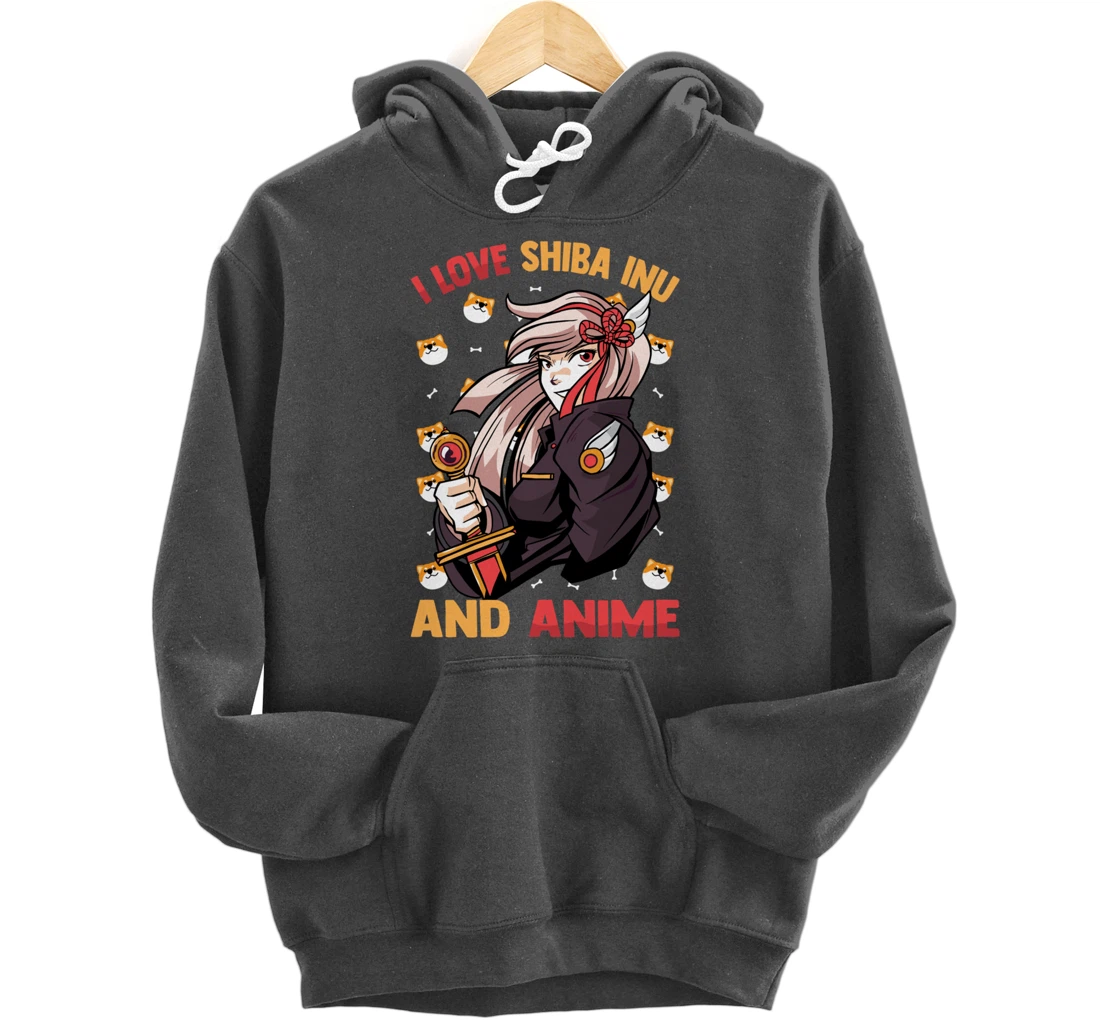 I Love Shiba Inu And Anime - Kawaii Cute - Otaku Girl Pullover Hoodie