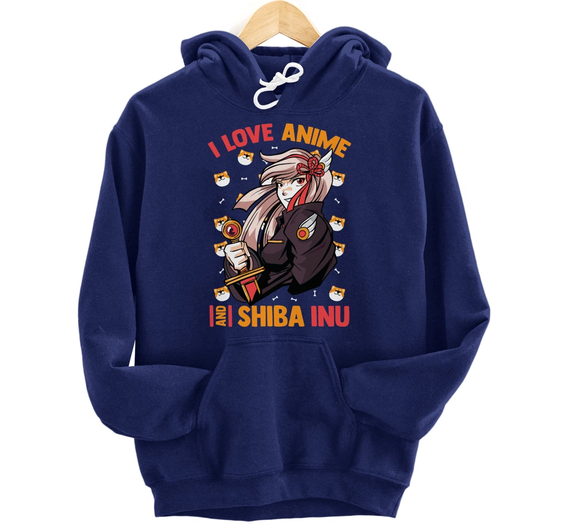 I Love Anime And Shiba Inu - Cute Kawaii - Otaku Girl Pullover Hoodie