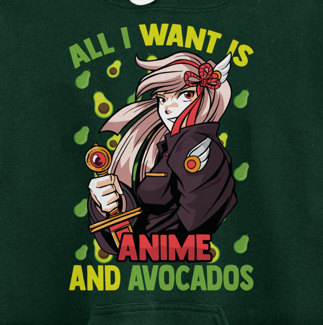 All I Want Is Anime And Avocados - Cute Kawaii - Otaku Girl Pullover Hoodie