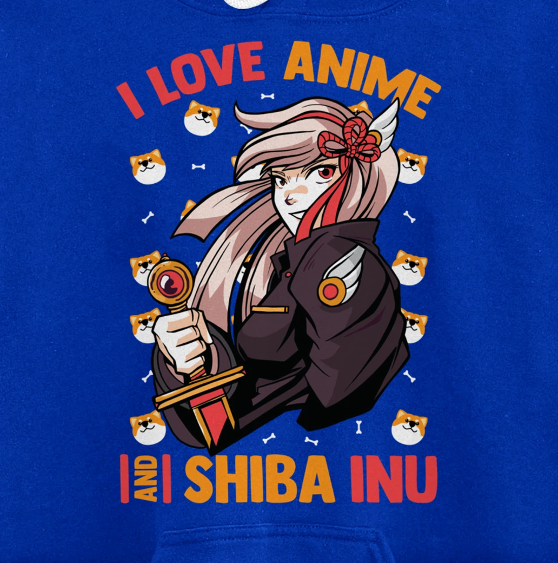 I Love Anime And Shiba Inu - Cute Kawaii - Otaku Girl Pullover Hoodie