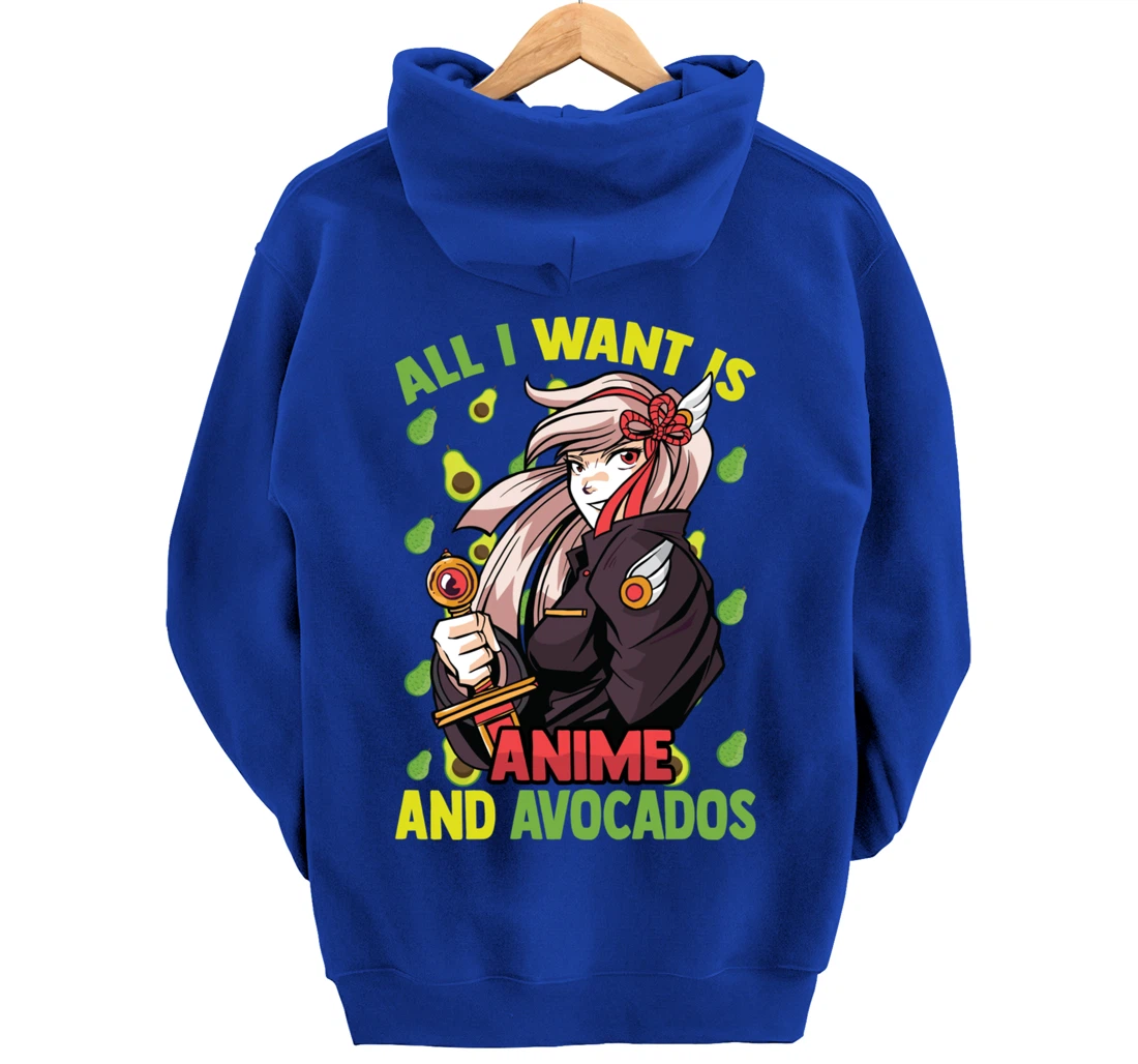 All I Want Is Anime And Avocados - Cute Kawaii - Otaku Girl Pullover Hoodie