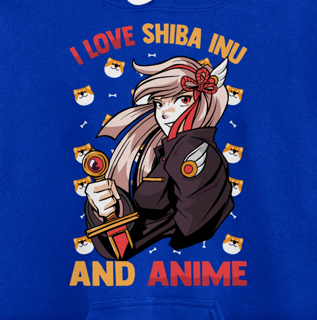 I Love Shiba Inu And Anime - Kawaii Cute - Otaku Girl Pullover Hoodie