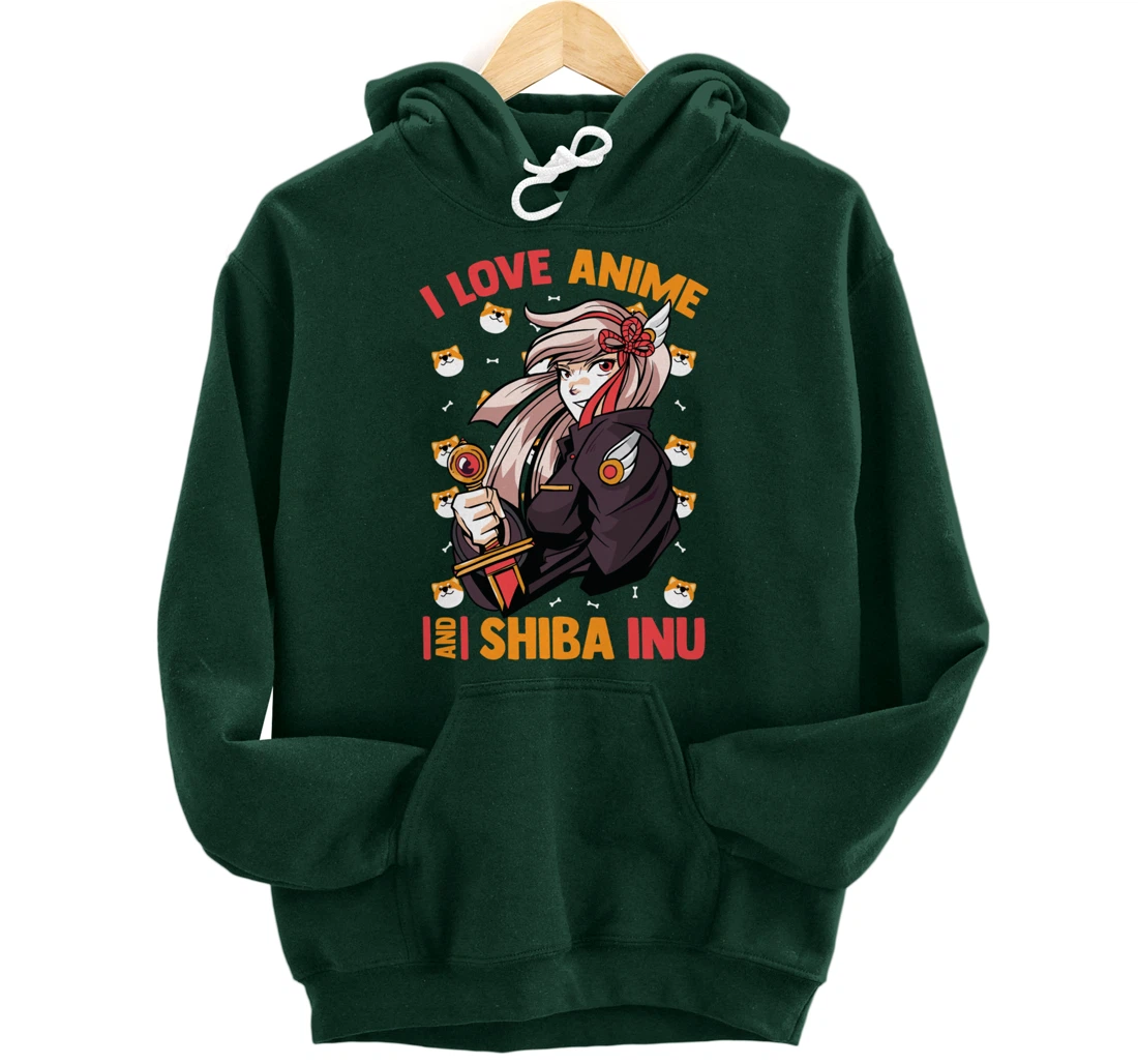 I Love Anime And Shiba Inu - Cute Kawaii - Otaku Girl Pullover Hoodie