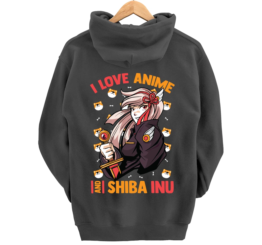 I Love Anime And Shiba Inu - Cute Kawaii - Otaku Girl Pullover Hoodie