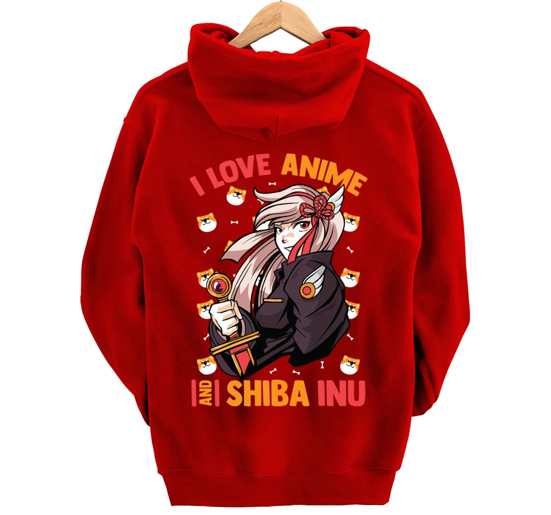 I Love Anime And Shiba Inu - Cute Kawaii - Otaku Girl Pullover Hoodie