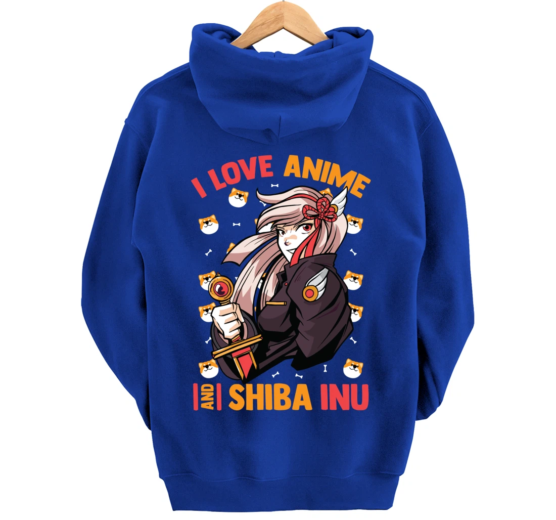 I Love Anime And Shiba Inu - Cute Kawaii - Otaku Girl Pullover Hoodie