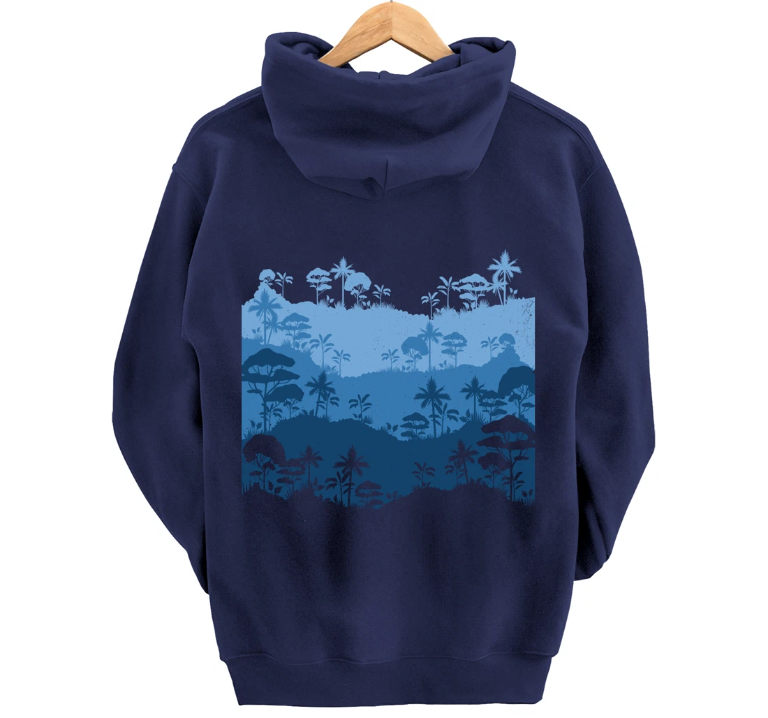 Vintage Landscape Forest ,Nature Wildlife Trees Pullover Hoodie
