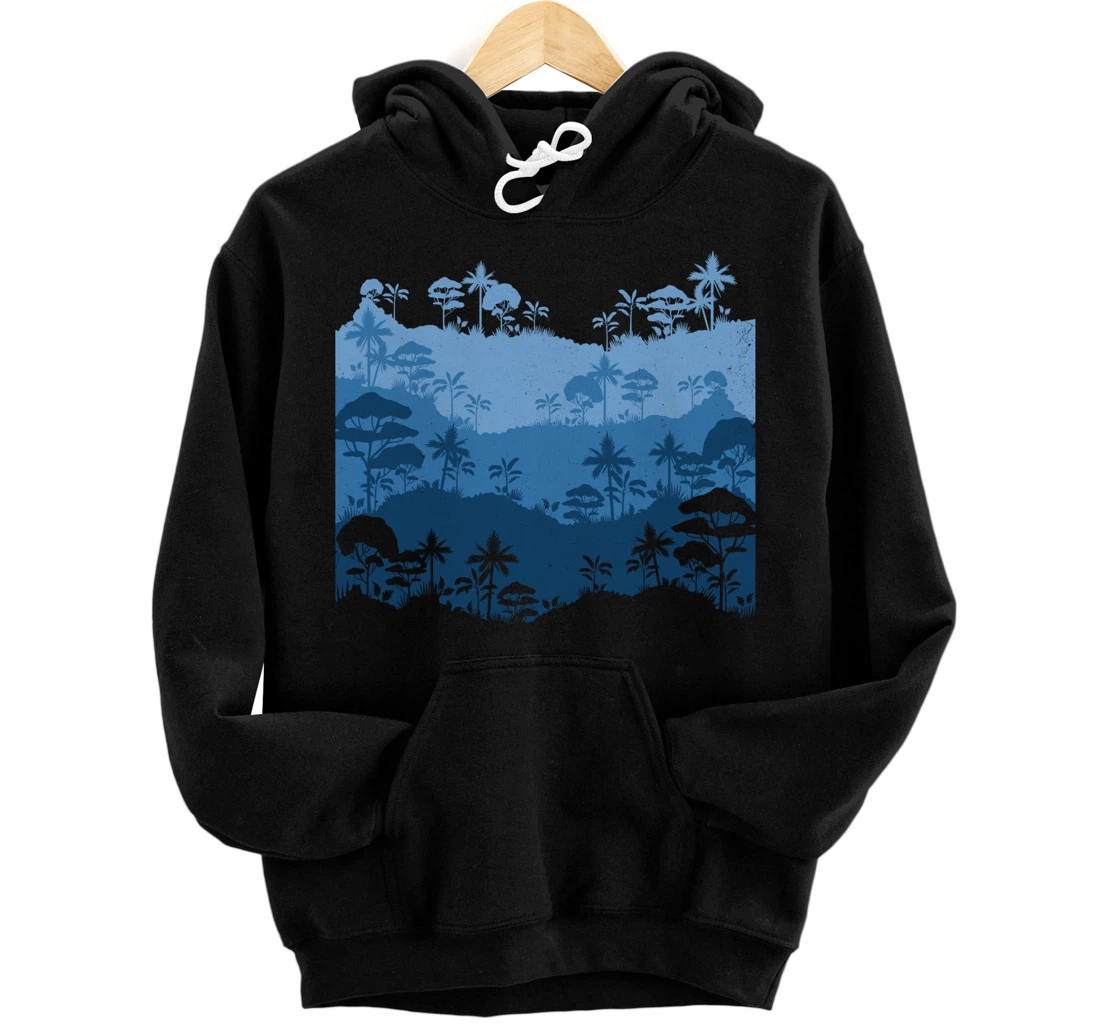 Vintage Landscape Forest ,Nature Wildlife Trees Pullover Hoodie