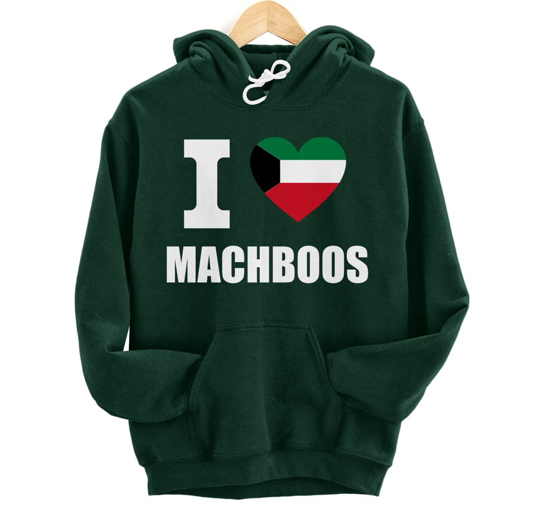 I Love Machboos With Kuwait Flag Heart For Kuwiait Kuwaitis Pullover Hoodie