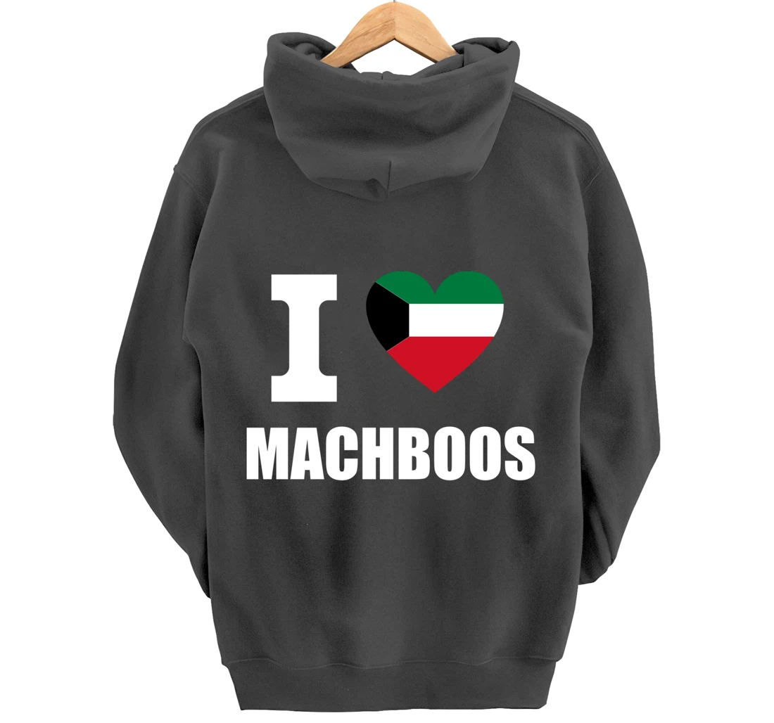 I Love Machboos With Kuwait Flag Heart For Kuwiait Kuwaitis Pullover Hoodie