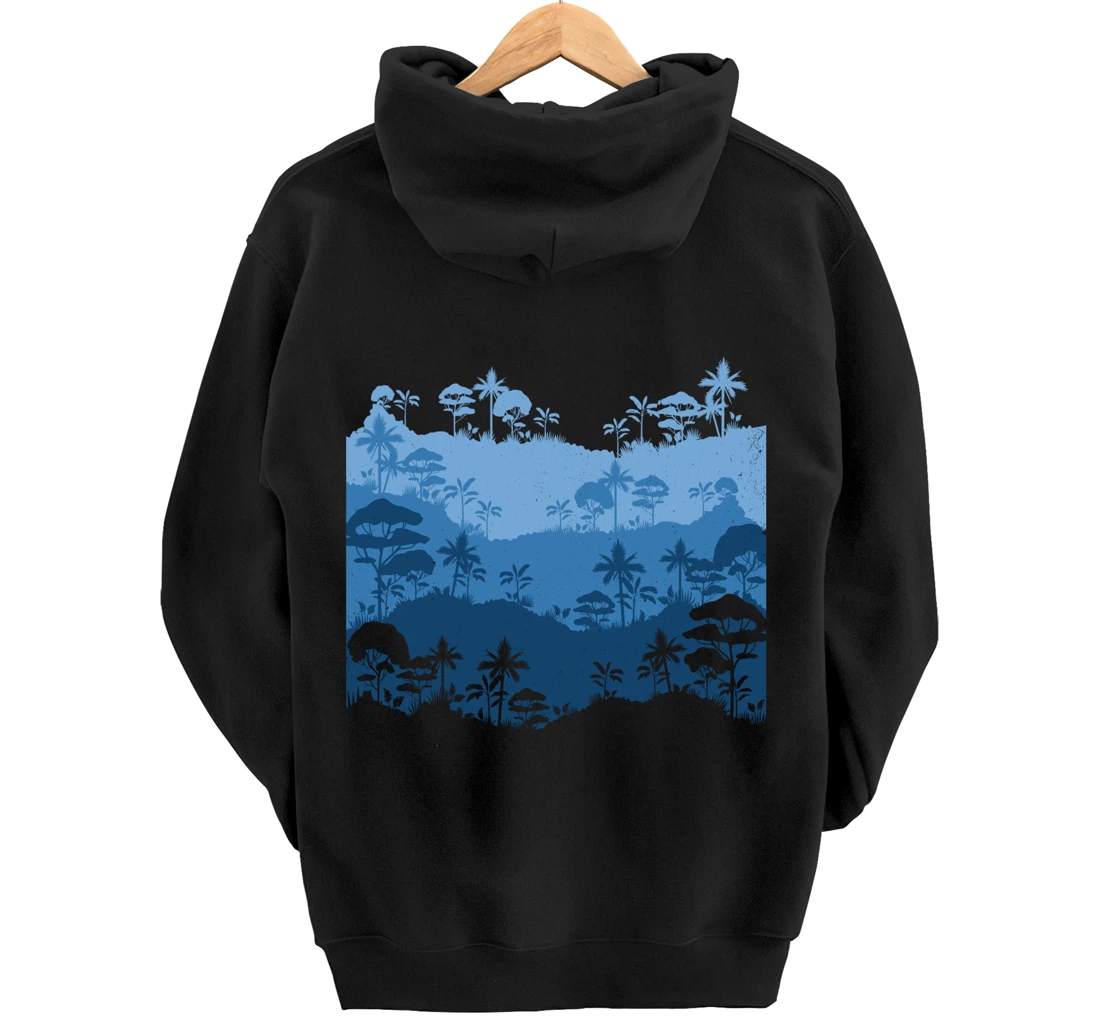 Vintage Landscape Forest ,Nature Wildlife Trees Pullover Hoodie