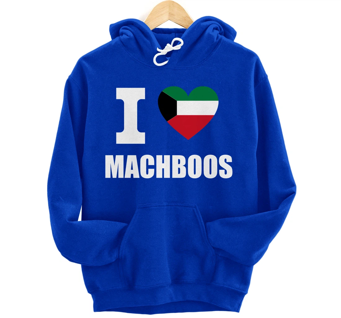 I Love Machboos With Kuwait Flag Heart For Kuwiait Kuwaitis Pullover Hoodie