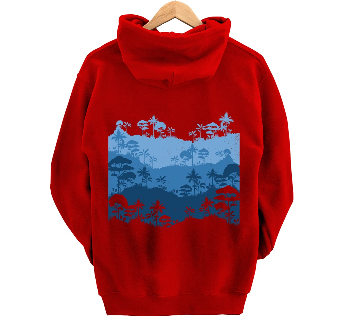 Vintage Landscape Forest ,Nature Wildlife Trees Pullover Hoodie