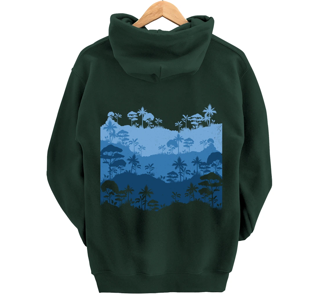 Vintage Landscape Forest ,Nature Wildlife Trees Pullover Hoodie