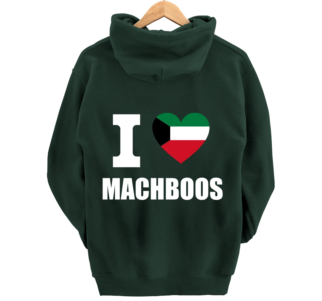 I Love Machboos With Kuwait Flag Heart For Kuwiait Kuwaitis Pullover Hoodie