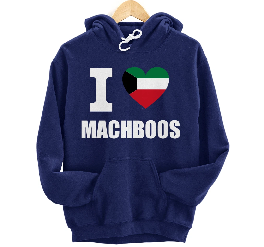 I Love Machboos With Kuwait Flag Heart For Kuwiait Kuwaitis Pullover Hoodie