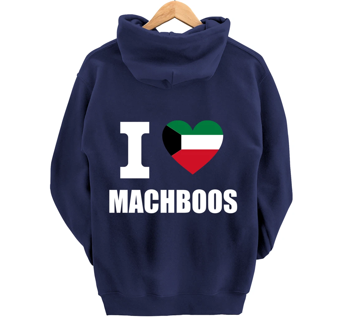 I Love Machboos With Kuwait Flag Heart For Kuwiait Kuwaitis Pullover Hoodie