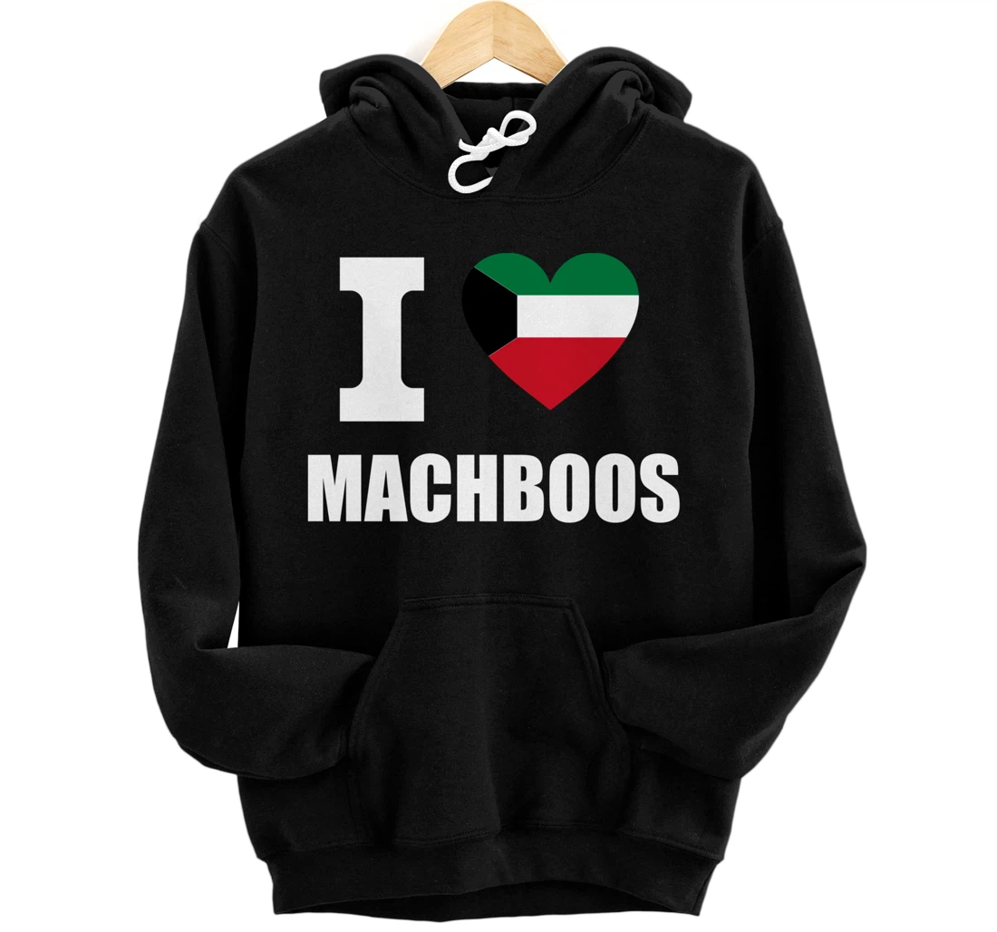 I Love Machboos With Kuwait Flag Heart For Kuwiait Kuwaitis Pullover Hoodie