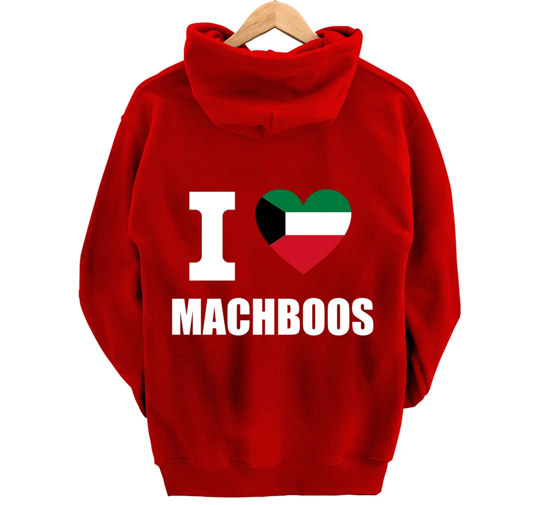 I Love Machboos With Kuwait Flag Heart For Kuwiait Kuwaitis Pullover Hoodie
