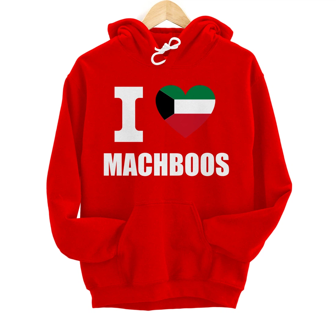 I Love Machboos With Kuwait Flag Heart For Kuwiait Kuwaitis Pullover Hoodie